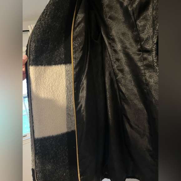 Ivanka Trump Wool Blend Black & White Buffalo Plaid Jacket - Picture 4 of 6